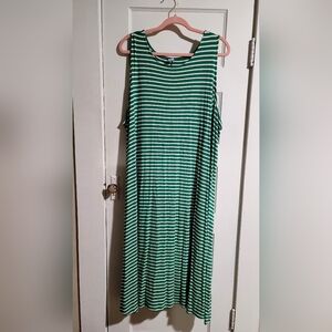 Old Navy Green and white striped tank dress